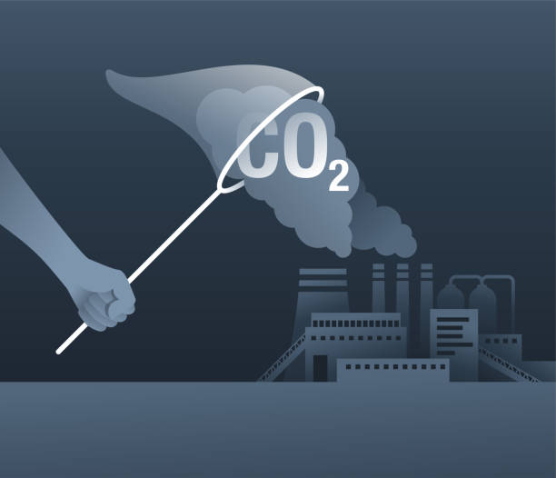 ilustrações, clipart, desenhos animados e ícones de tecnologia de captura de dióxido de carbono - neutro co2 - emissions control