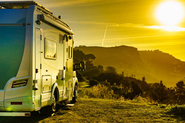istock Caravan on nature at morning 1312781121