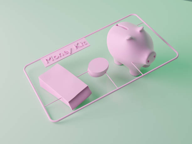istock Plastic model kit for money and piggy bank 1312782922