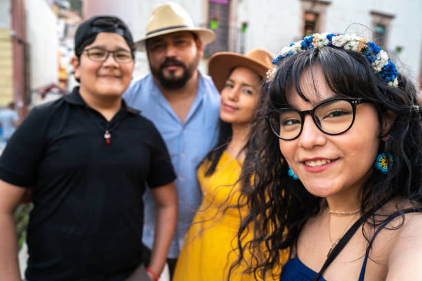 istock Family taking a selfie outdoors 1312782995