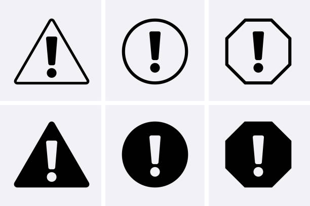 Icon risk, warn and alert Icons set. Icon risk, warn and alert Icons set. Vector Exclamation Mark notification icon stock illustrations