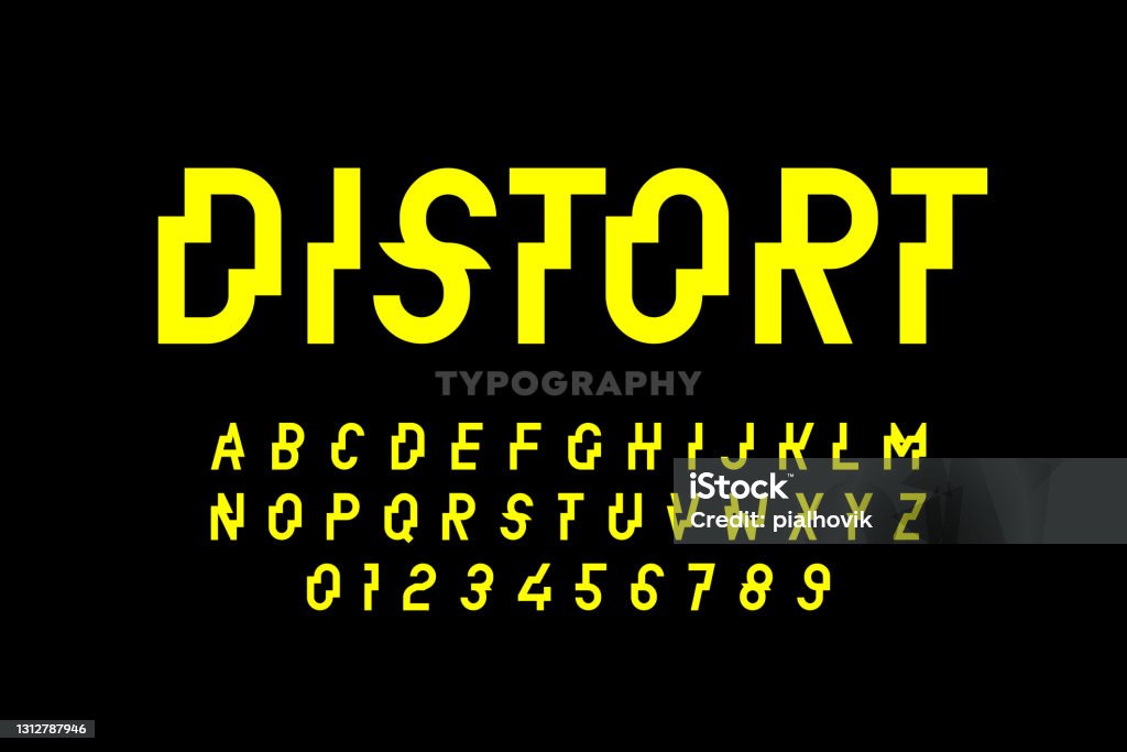 Distrorted Image Distrorted Style Font Stock Illustration - Download Image Now ...