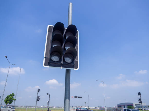 istock the traffic lights against a vibrant blue sky 1312792479