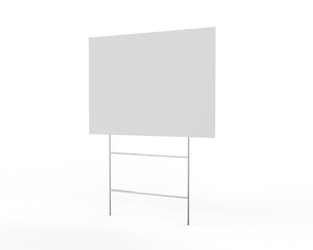Blank real state sale banner sign, 3d render illustration.