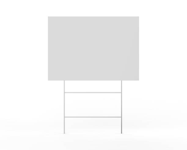 istock Blank real state sale banner sign, 3d render illustration. 1312793413