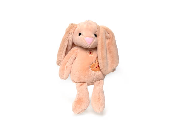 istock Stuffed rabbit toy isolated on white background 1312793848