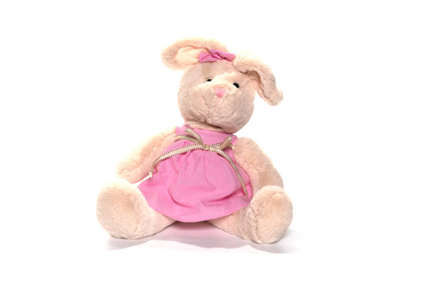 istock Stuffed rabbit toy isolated on white background 1312793952