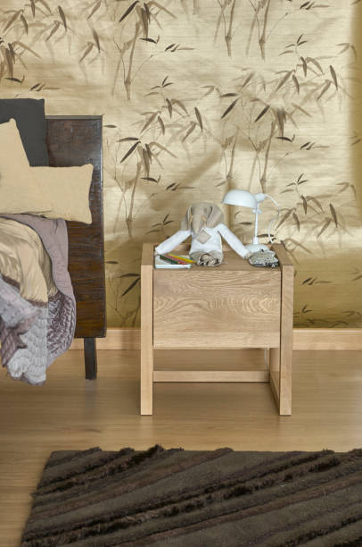 istock modern bedroom luxury style behind wallpaper 1312795576