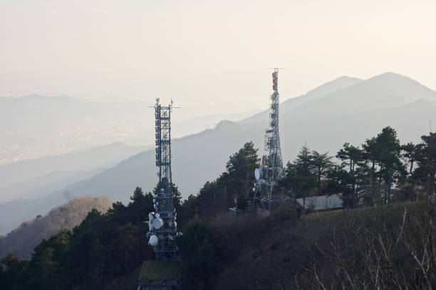 istock Telecommunications aerials on Genoa hills 1312796906