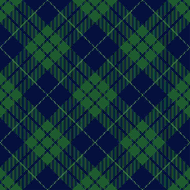 Bекторная иллюстрация Синий зеленый Аргайл шотландский Тартан Плед Текстиль шаблон
