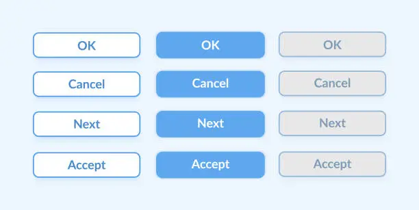 Vector illustration of Option buttons UI elements kit