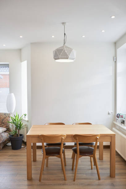 istock Modern scandinavian table in home interior house design 1312801187