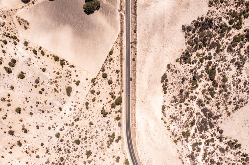 Directly above view of a road in Guanajuato, Mexico