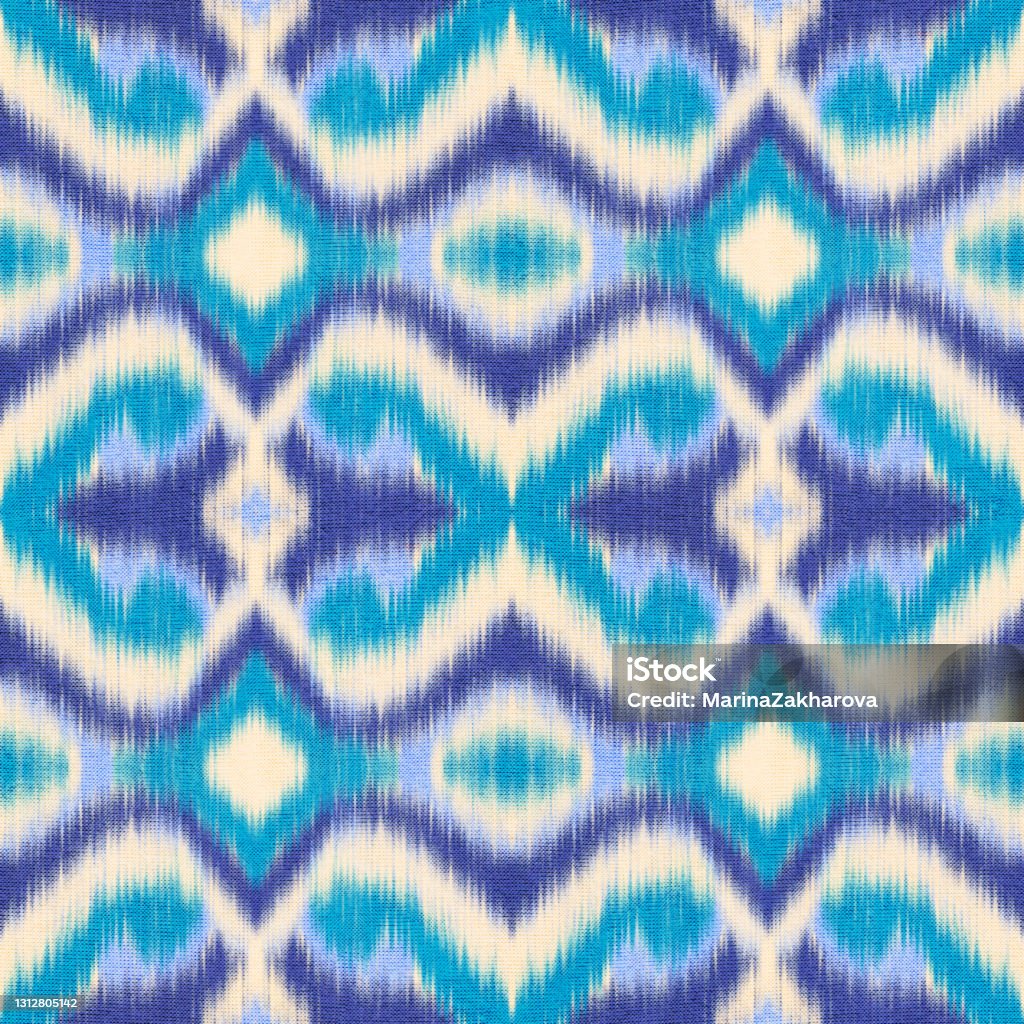 Ikat Pattern Simple Ikat Pattern Stock Illustration - Download Image Now - Ikat, Abstract ...