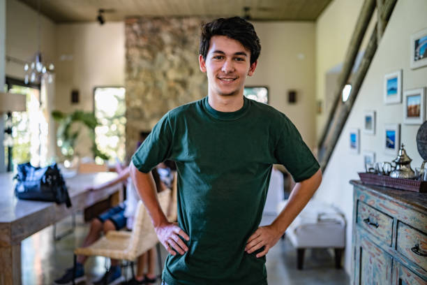 istock Smiling teenage boy portrait 1312806114