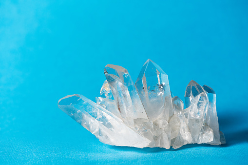 Aquamarine crystals on marmor