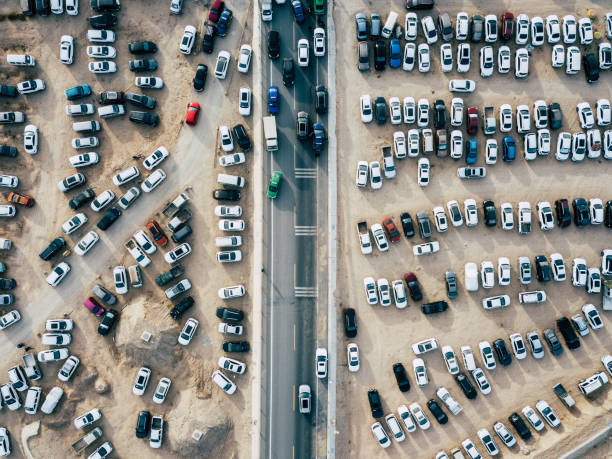 Drone View of Outdoor Parking Lots