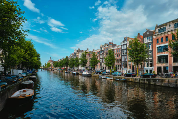 istock Singel canal in Amsterdam with houses. Amsterdam, Netherlands 1312813132