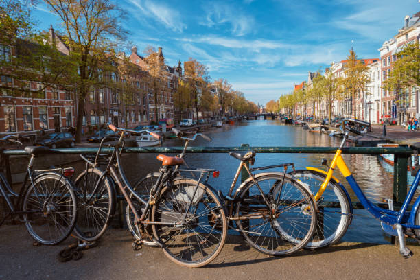 istock Amterdam canal, bridge and medieval houses 1312813907