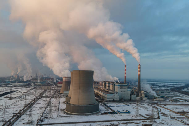 istock Aerial View of Coal Fired Power Station in Winter 1312815625