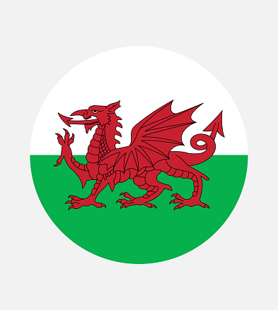 National Wales flag, official colors and proportion correctly. National Wales flag. Vector illustration. EPS10. Wales flag vector icon, simple, flat design for web or mobile app.