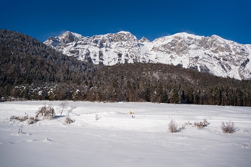cross country skiing park in Trentino , Andalo , Italy
