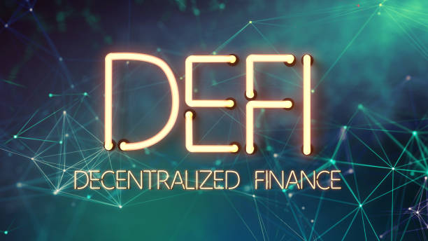 istock message DEFI - DECENTRALIZED FINANCE in neon letters - 3d illustration 1312821826