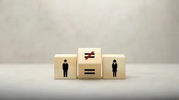 Photo of Concept of Equality and Inequality between men and women - 3d illustration