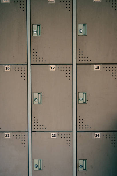 istock Old lockers arranged in a straight line with vintage 1312824975