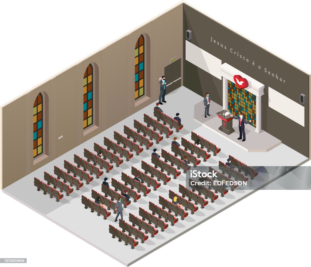 Ilustración de Perspectiva Isométrica De La Iglesia Universal Del Reino De Dios En Su Interior Cuidado De La Salud Con El Uso De Máscaras Gel De Alcohol Sin Agromeración Acentos Con Distanciamiento Ilustración de Perspectiva Isométrica De La Iglesia Universal Del Reino De Dios En Su Interior Cuidado De La Salud Con El Uso De Máscaras Gel De Alcohol Sin Agromeración Acentos Con Distanciamiento