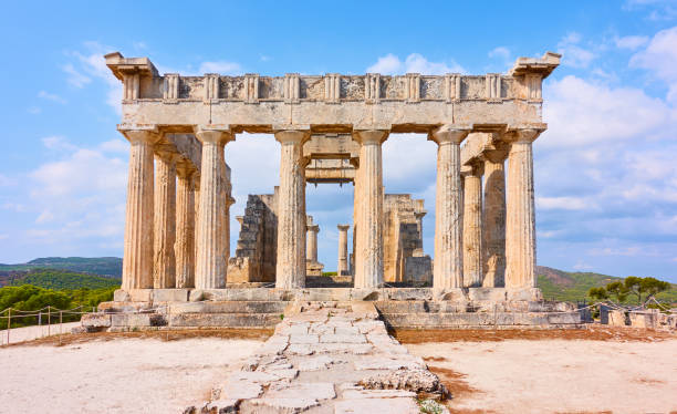 Temple d’Aphaea dans l’île d’Egine, en Grèce - Photo