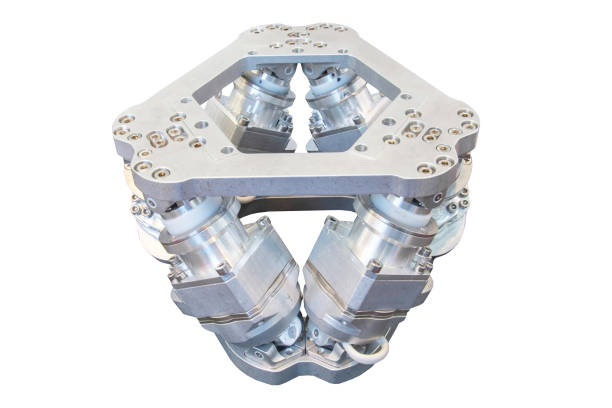 istock Hexapod dynamic platform used in engineering, for example, the base of the cabin of transport simulators - airplanes, ships, cars, trains. 1312832466