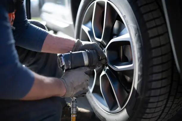Photo of Tire changing in a car service