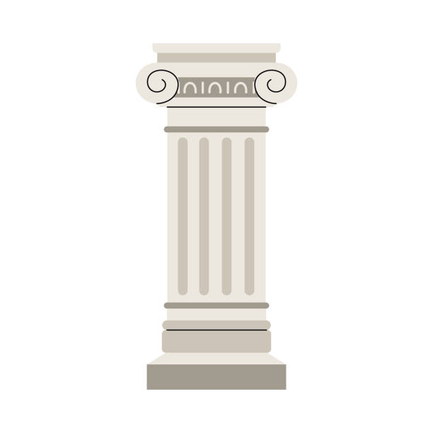 ilustraciones, imágenes clip art, dibujos animados e iconos de stock de antiguo elemento de columna romana o griega, ilustración vectorial plana aislada. - column greece pedestal classical greek