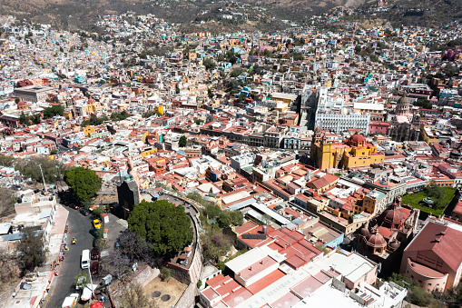 Aerial view of Guanajuato in Mexico