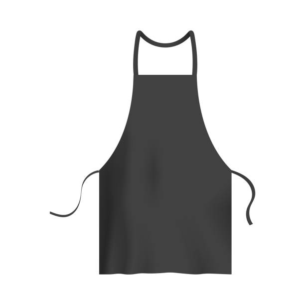 istock 3D mockup of black chef textile apron, realistic vector illustration isolated. 1312844094