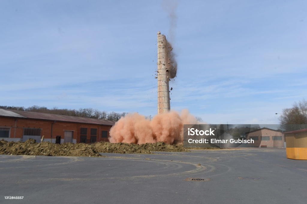 Building Explosion For Fun Explosion And Blasting In Construction Stock Photo - Download Image Now ...