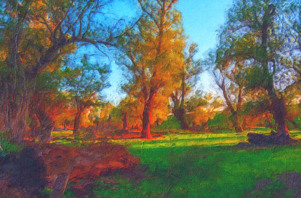 istock Oil landscape painting 1312850773
