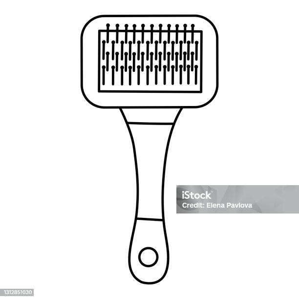 Hair Brush For Dog And Cat Isolated Icon On White Background Brush For  Animal Fur In Doodle Style Pet Accessory Vector Hand Drawing Illustration  Stock Illustration - Download Image Now - iStock