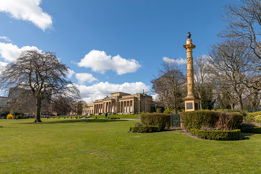 Sheffield, South Yorkshire, England - April 12 2021: A sunny day at Weston Park in Sheffield.
