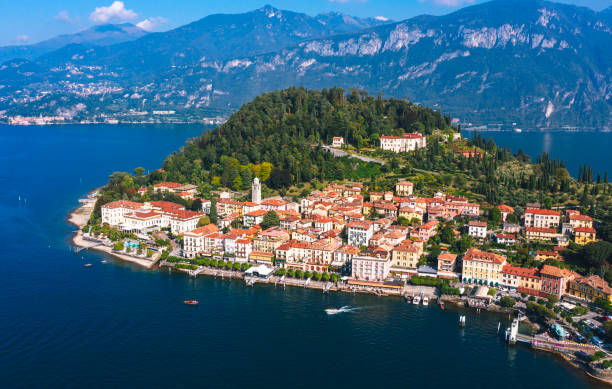 Bellagio by Lake Como Aerial view Italy Bellagio by Lake Como Aerial view Italy bellagio stock pictures, royalty-free photos & images