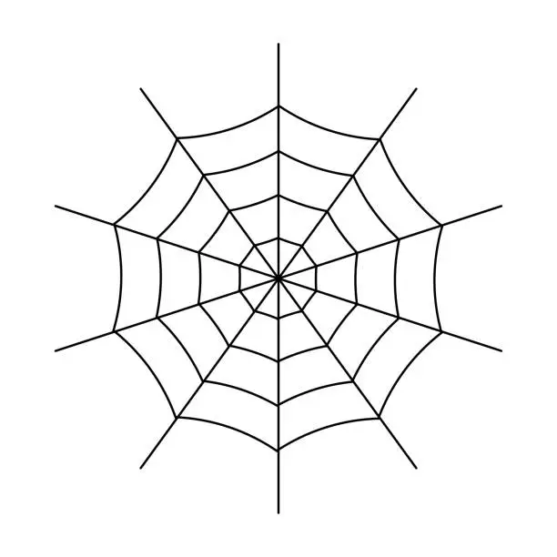 Vector illustration of Spider web icon. Spooky or creepy halloween concept vector illustration.