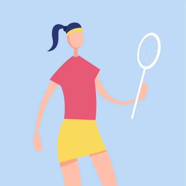 Vector illustration of Women Tennis Player