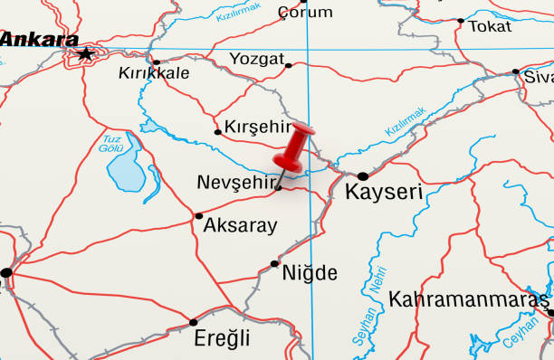 istock Map showing Nevsehir, Turkey with a Red Pin. 3D Rendering 1312859810