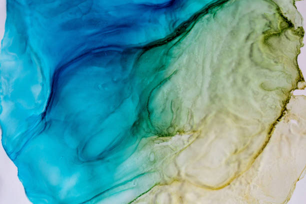 istock Abstract color background, hand drawn alcohol painting, liquid ink technique 1312859847
