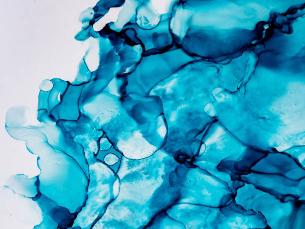 istock Abstract color background, hand drawn alcohol painting, liquid ink technique 1312859852