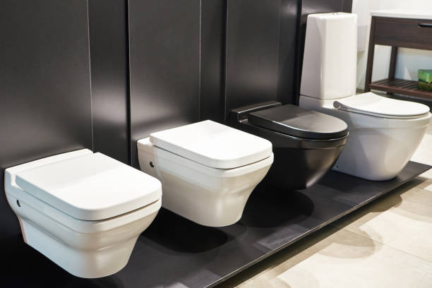 istock Toilet bowls in shop 1312861944