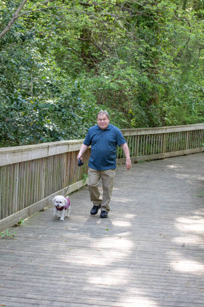 istock Autistic Man and his dog 1312863268