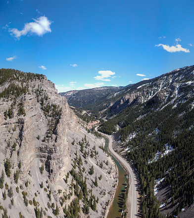 Drone View of Wyoming Mountains