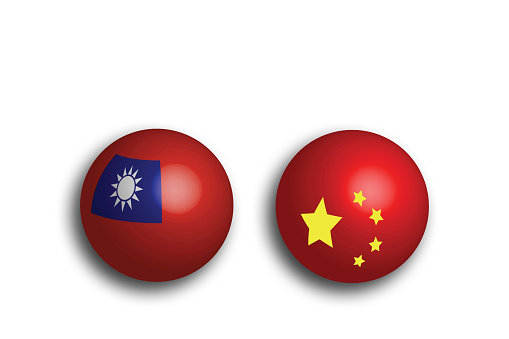 3d Render China Flag Badge Pin Mocap, Front Back Clipping Path, It can be used for concepts such as Policy, Presentation, Election.